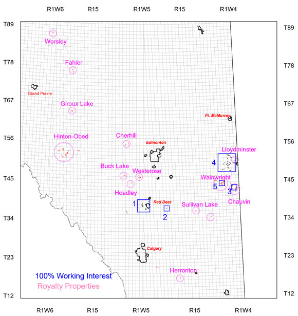 1.	Cardium Horizontal play.Bypassed oil pay in the Rock Creek. Large land position. 